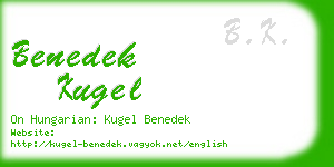 benedek kugel business card